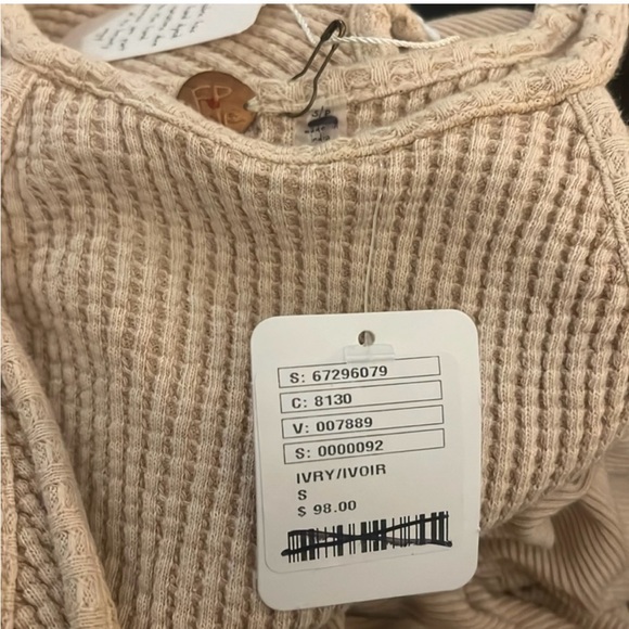 NWT Free People FP One Katya Thermal Mini Bodycon Dress Sand size small - Picture 3 of 4